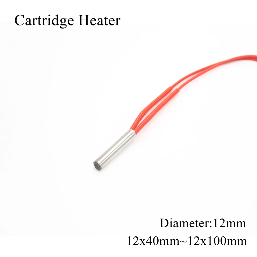 Нагревательная трубка для 3D принтера, нагревательная трубка для керамических картриджей 12x40 мм 12x50 мм 12x60 мм 12x100 мм 12 В 24 в 110 В 220 в 12 мм 50 Вт 100W