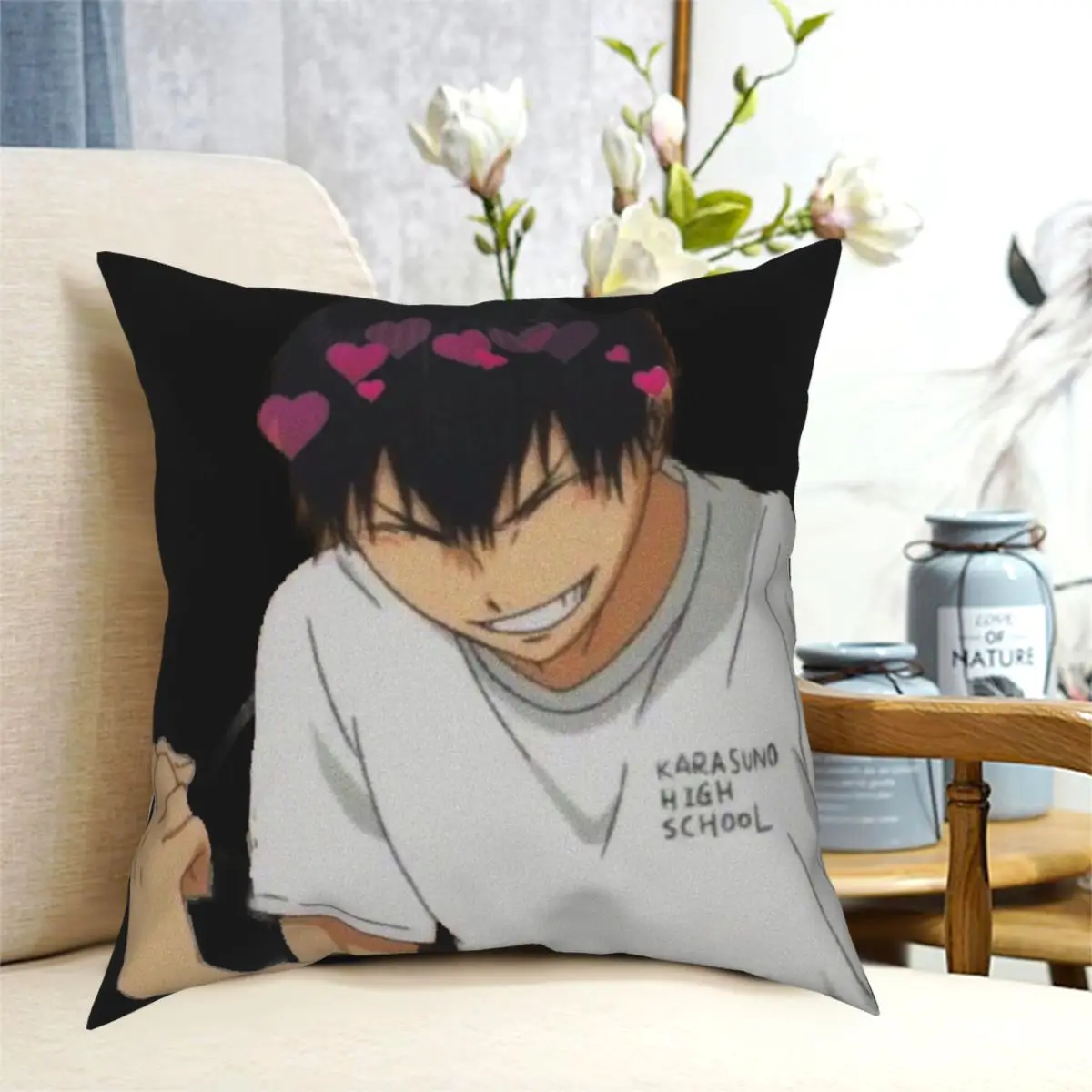 Kageyama Haikyuu Square Pillowcase Printed Zipper Decor Pillow Case Home Cushion Cover