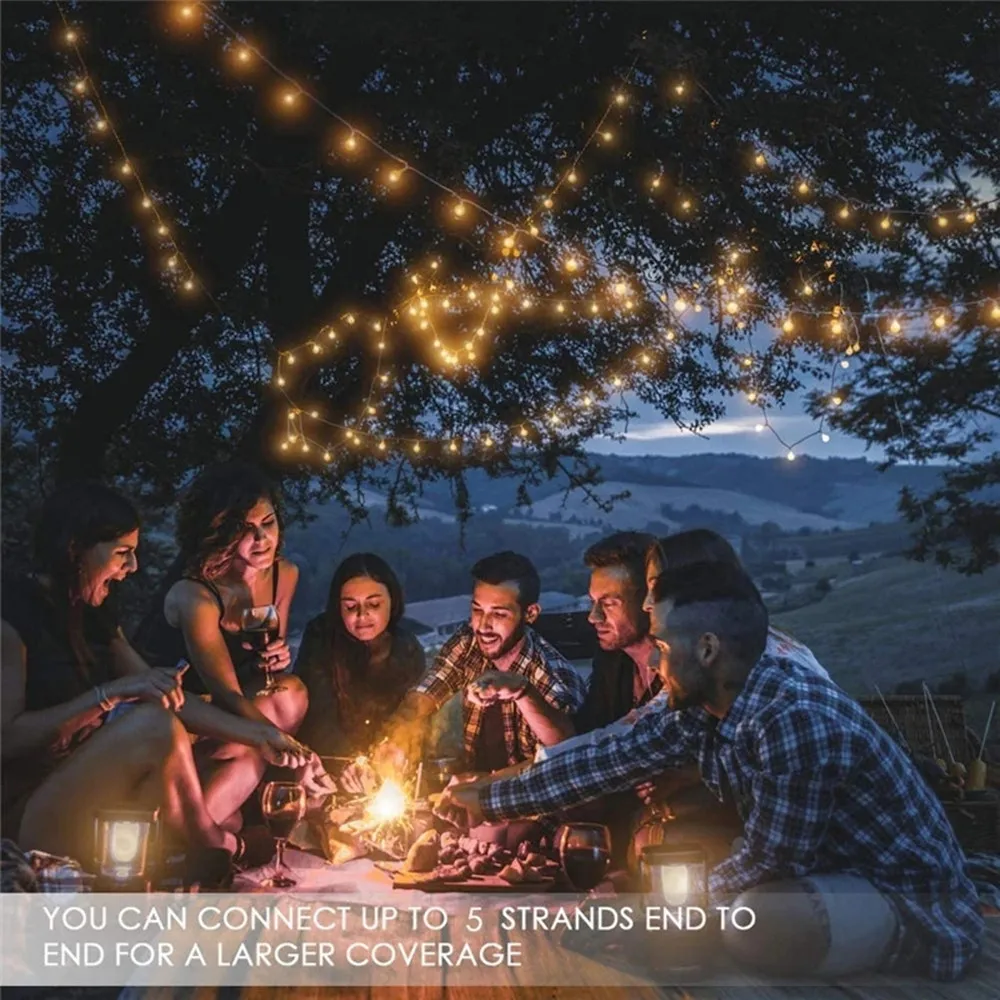 Stringa della catena della luce di festa ha condotto l'illuminazione della stringa 10M 20M 220v stringa della lampadina della lampadina stringa principale impermeabile di natale di nozze all'aperto