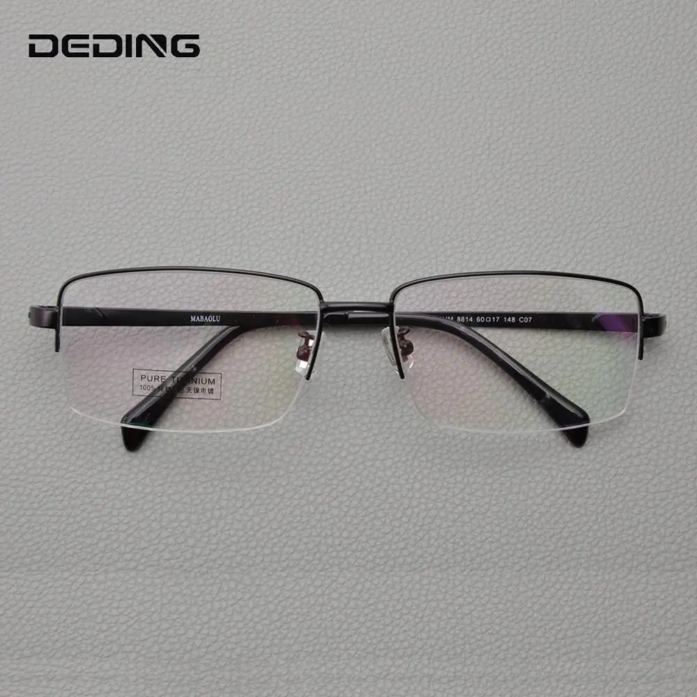 

Pure Titanium Glasses Frame Men Half Rim Eyeglasses Oversized Spectacle Frames Prescription Myopia Optical Frame Eyewear DD1588