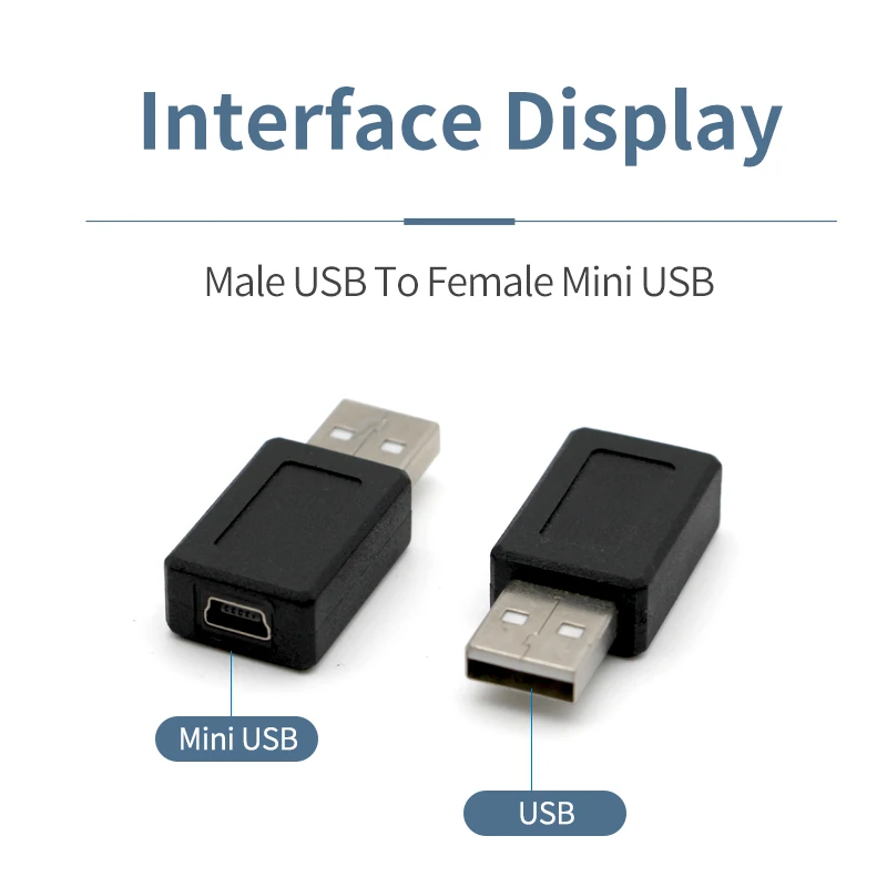 USB to Mini USB Connectors Male to Female USB 2.0 Adapter PC Computer Cables High Quality Lightweight  Black Color usb Converter