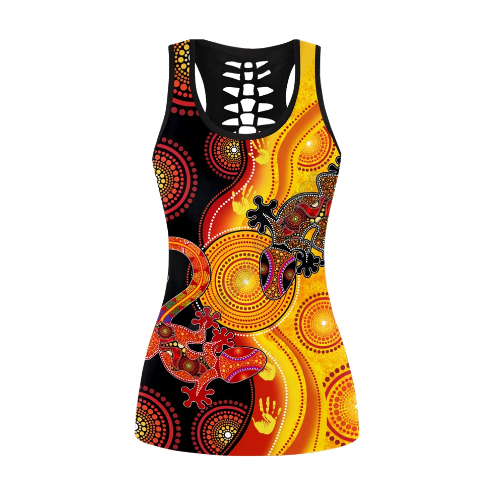 Aboriginal apparels the sun and lizards combo legging tanktop Suit Yoga Fitness Soft Legging Summer Women For Girl
