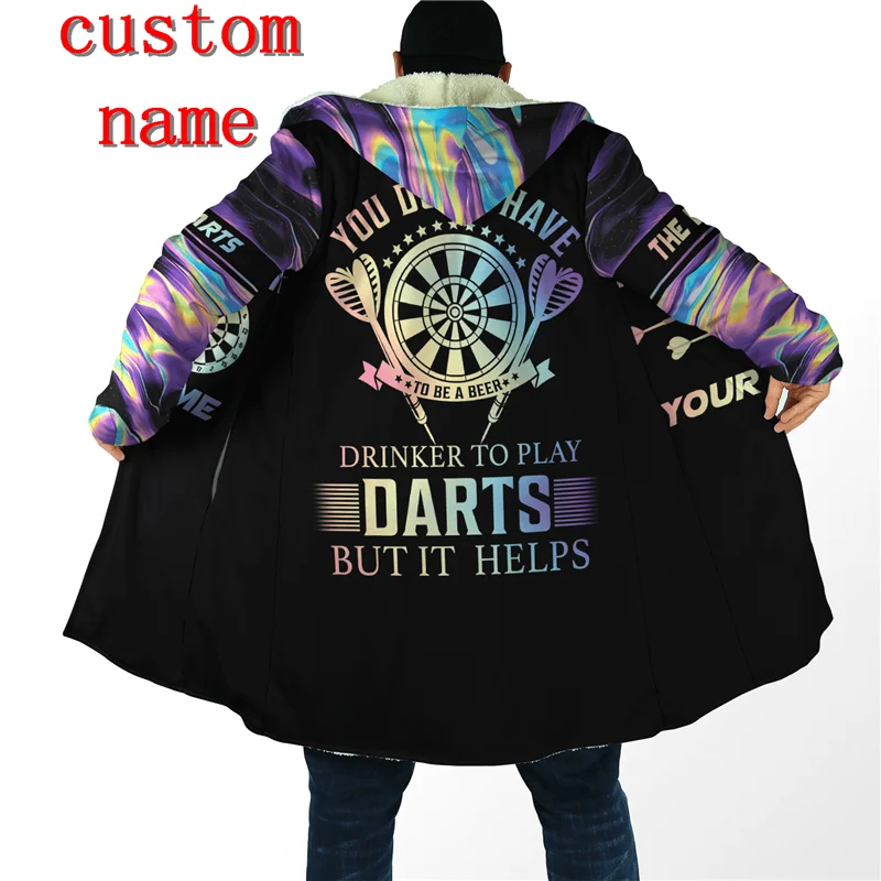 PLstar Cosmos 3Dprinted Darts Spieler Kundenspezifische Name Mantel Mantel Kunst Mit Kapuze Warme Casual Unqiue Unisex Winter Hoodie Premium UNS größe