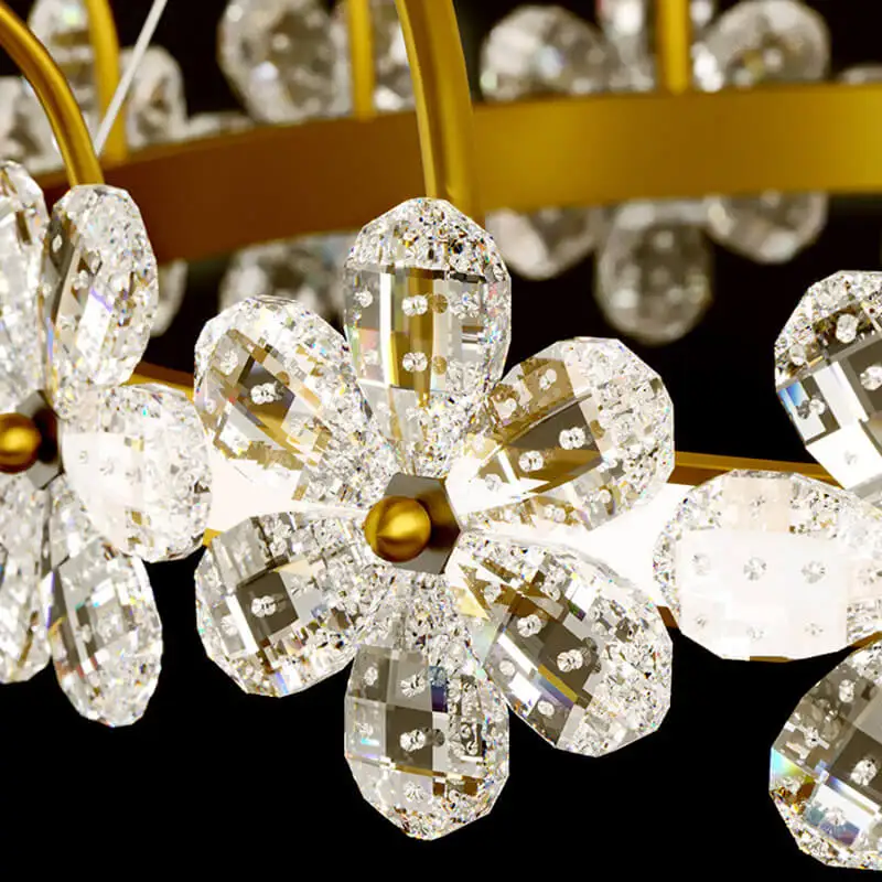 LED كريستال تاج غرفة المعيشة مصباح معلق غرفة نوم فاخرة الثريا فيلا صالون الأميرة غرفة مصابيح الثريا