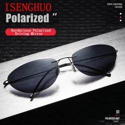 Titanium Matrix Neo Style Polarized Sunglasses Ultralight Rimless Men Driving Brand Design Sun Glasses Oculos De Sol