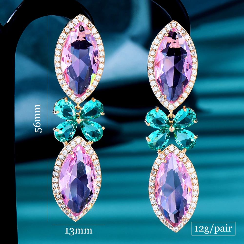 missvikki New Trendy Romantic Austrian crystal Pendant Earrings For Women Bridal Earring aretes de mujer modernos Gift 2021