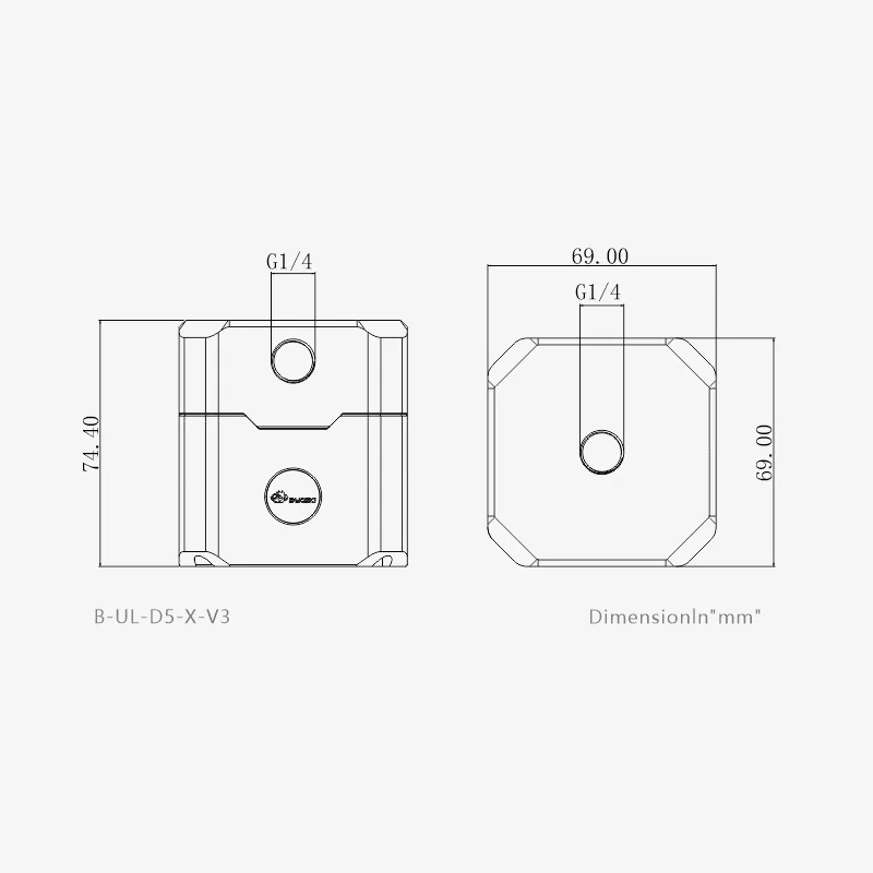 Насос Bykski с водяным охлаждением PWM D5 для корпуса игрового компьютера, мощный 12 В, 1,5 А, черный, B-UL-D5-X-V3
