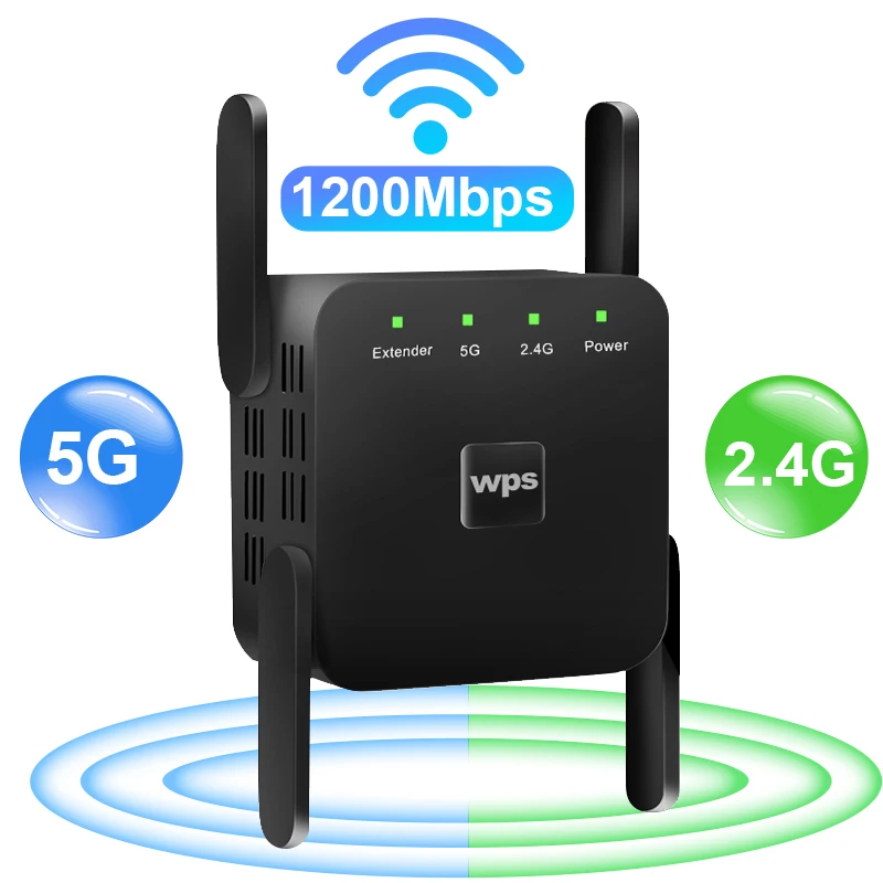 

5G WiFi Repeater Wireless Wifi Amplifier Home Wi-fi Signal Booster Wi Fi Long Range Extender Internet Amplifier2.4G Router