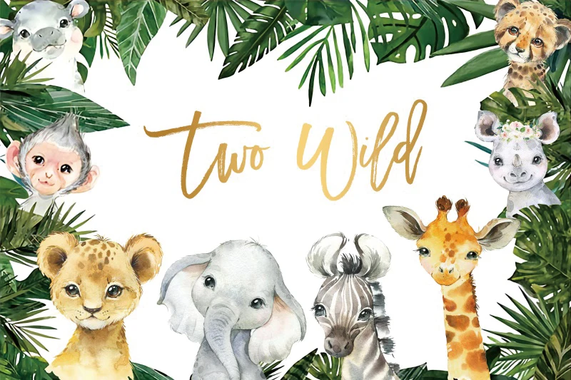 Jungle Green Forest Happy Birthday Background Photography Woodland Safari Party Backdrop Newborn Animals Baby Shower Photo Shoot