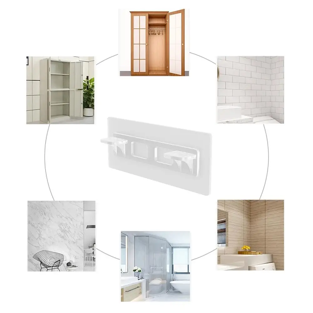 Lỗ Giá Kệ Hỗ Trợ Peg Dính Tủ Quần Áo Chia Ngăn Đựng Thủng-Miễn Phí Và Liền Mạch Dán Tủ Quần Áo Phân Vùng Móc Lên
