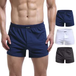 Boxer en coton pour homme, sous-vêtement pour dormir à la maison, avec ceinture élastique