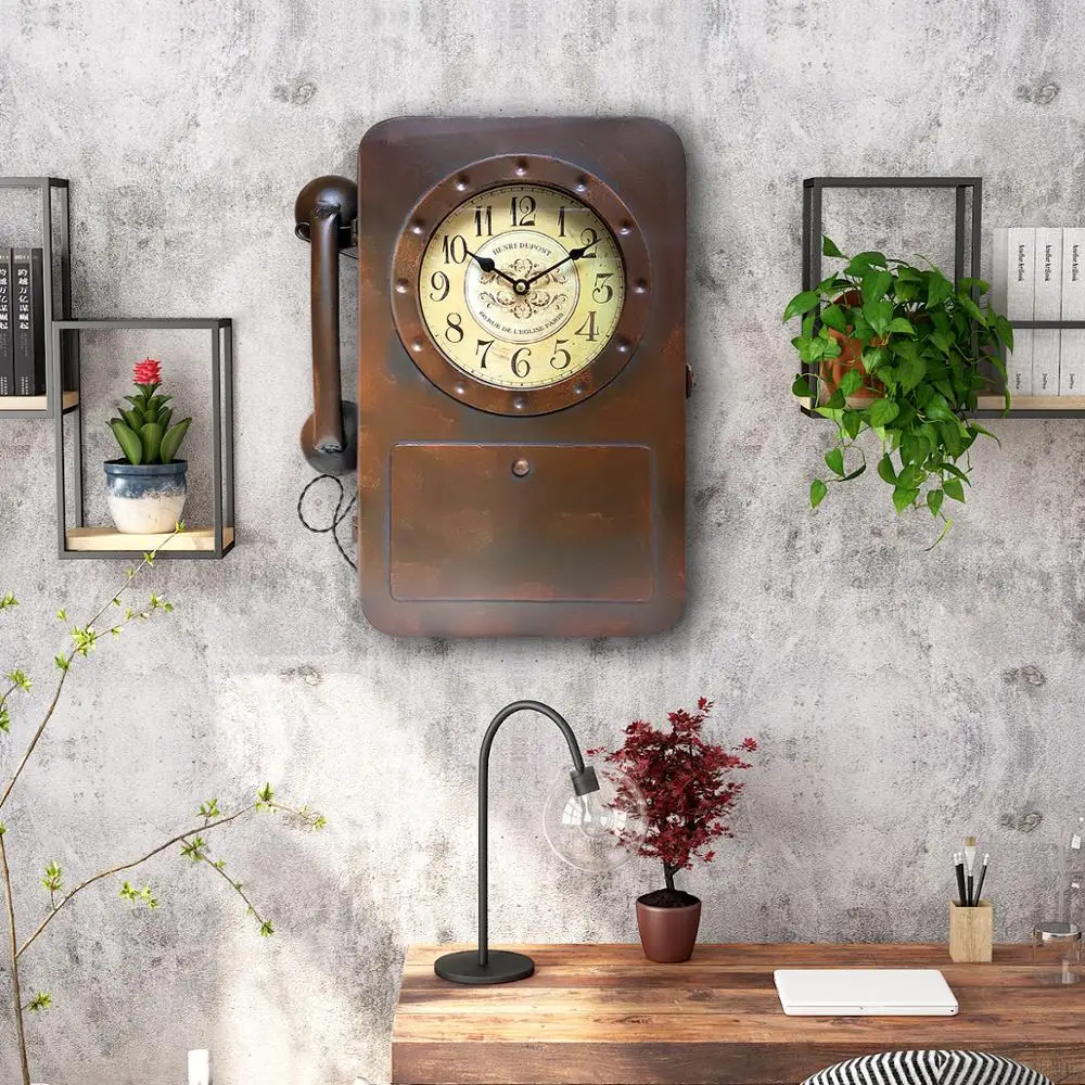 Retro silent wall clock living room decoration desk clock bedroom bedside clock office wall watch