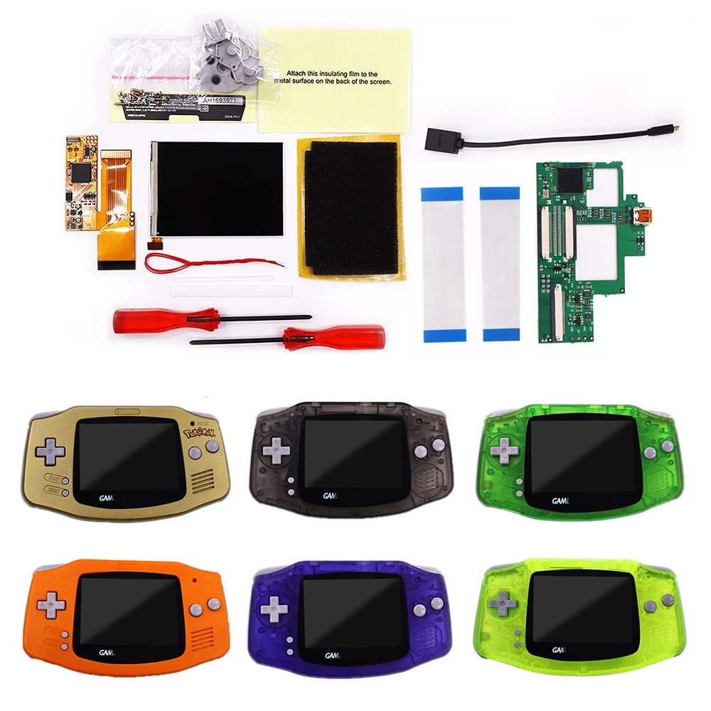 

32PinGBA HDMI-compatible Adapter HDTV Converter PCB IPS V2 LCD Backlight Kit For 32Pin Gameboy Advance GBA&Pre-cut Housing shell