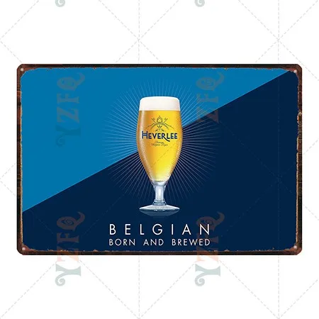 Belgian Beer Plaque Tin Sign Metal  Plates For Wall  Home Art Retro Bar Cafe Shop Vintage Restaurant Decoration 30X20CM DU-9838A