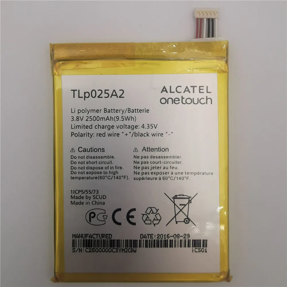 

2500mAh Battery For ALCATEL One Touch Pop 2/ 8008D Scribe HD 6040D 6043D 7047 TCL Y710 Y900 TLp025A1 5054 6043 7043 7044 7048