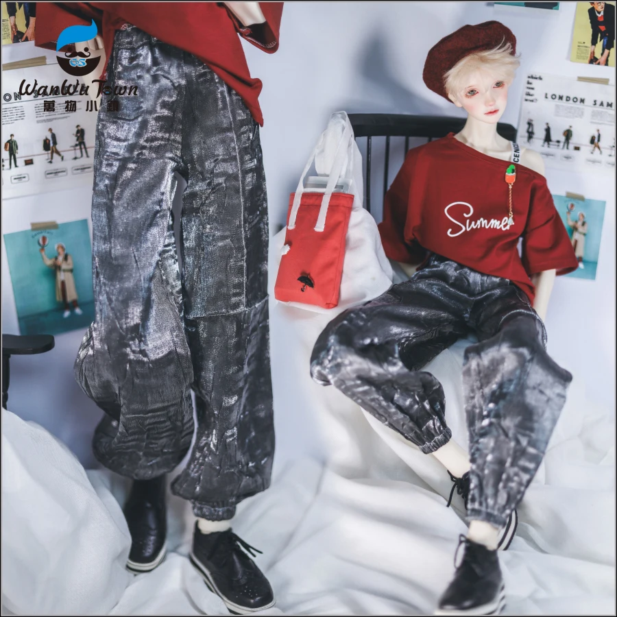 New BJD Doll Clothes Pants Black and Silver Chameleon Cutting Beam Leg Pants for 1/3 1/4 uncle Doll Clothes accessories