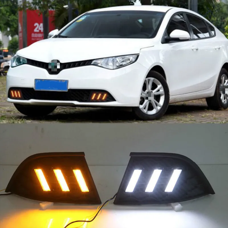 2pcs Car Styling 12V Day Light for MG GT 2014-2017 Daytime Running Light LED White Turn Signal Light Amber Fog Lamp