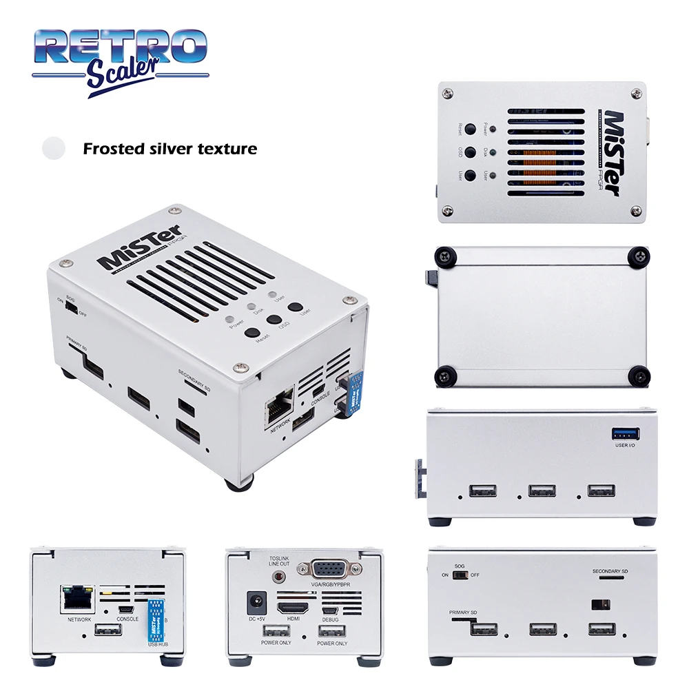 RetroScaler Metal Cases for Mister FPGA Kit Core Control Suit for DE10-Nano Main Board / v6.1 IO Board and Mister USB Hub