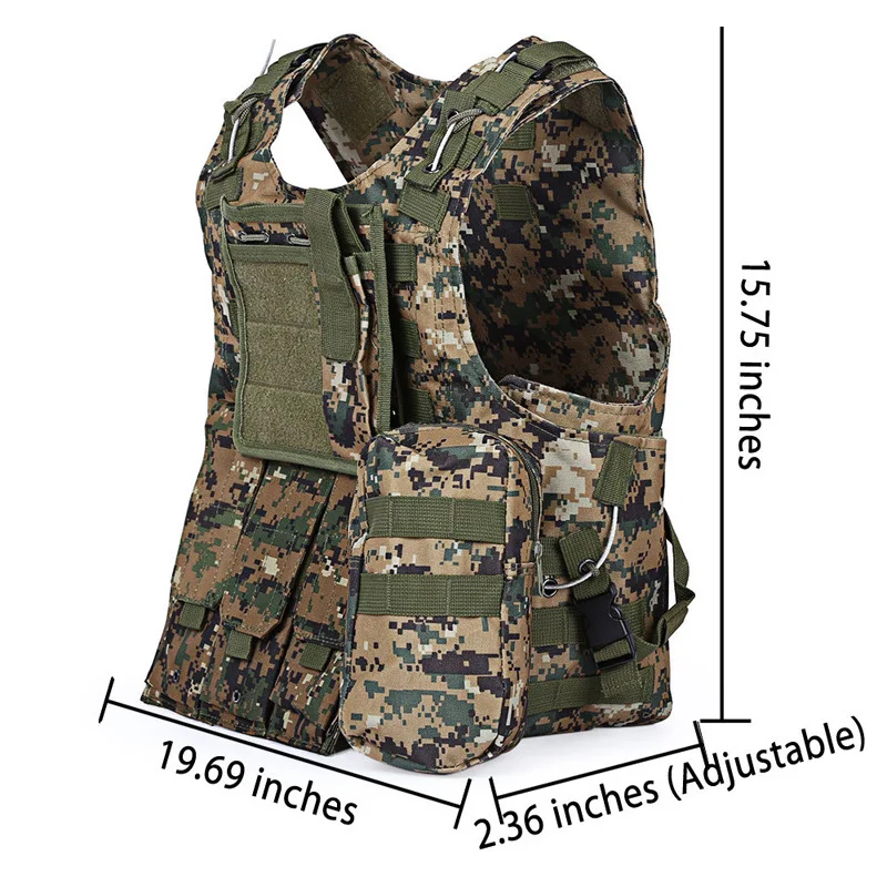 Military Quick Release Steel Wire Tactical Molle Hunting Vest CS Combat  Assault Plate Carrier Airsoft Body Armor Adult Kids