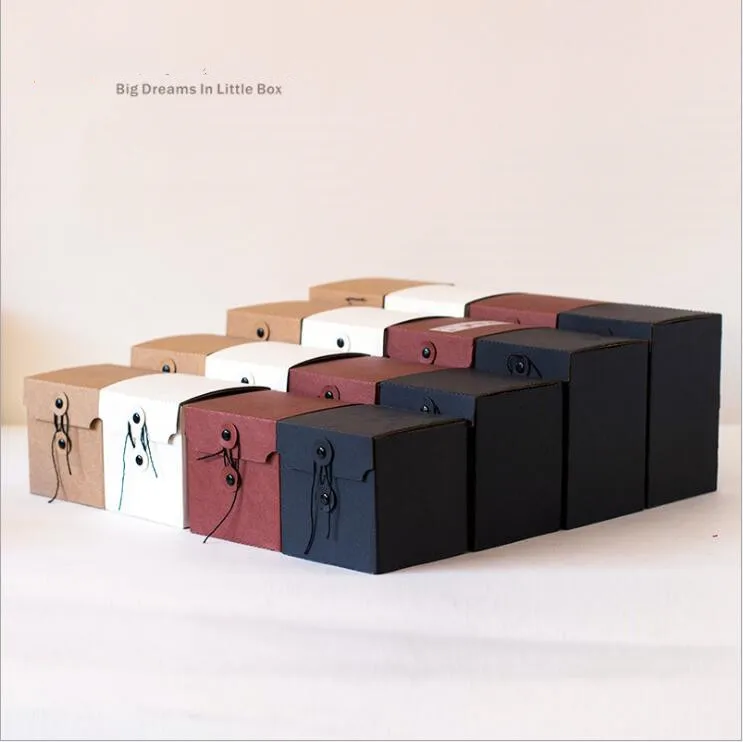 Kraft Folding Gift Box, Corrugated Paper Flip Carton, Small Storage Paper Box for Can Tea Packaging Box, 5Pcs