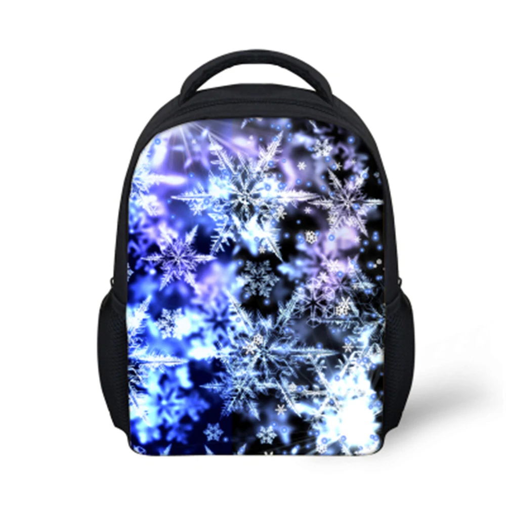 Customized Hot Snowflake Print Backpack Childrens for Kids Kindergarten Canvas Bag packs Christmas Gift Girls Baby School Bags