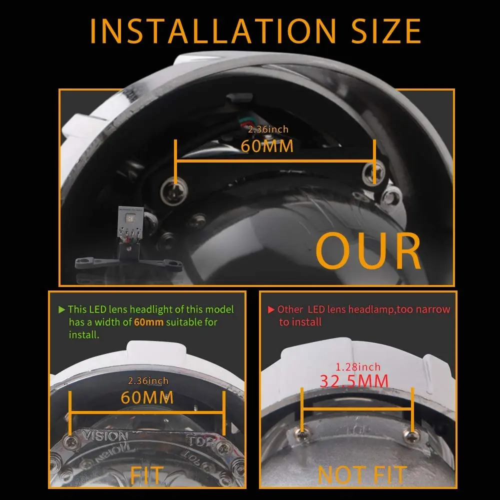 Evileyeさま専用 Ysy-車とオートバイのヘッドライト,5050インチbiキセノン