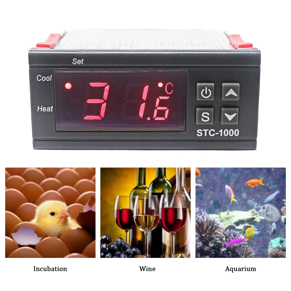 STC-1000 LCD Digital Thermostat Temperature Controller for Incubator Two Relay Output Thermoregulator Heater And Cooler