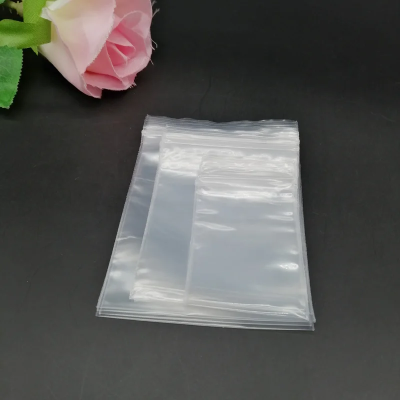 100pcs PE Ziplock Bag White Plastic Bag Storage Bag for Travel Christmas Birthday Party Wedding Gift Packing Bag Clear Zip Lock