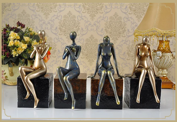 

Europe minimalist statue nude girl abstract figure resin portrait craft desktop sculpture living room home decoration a0136