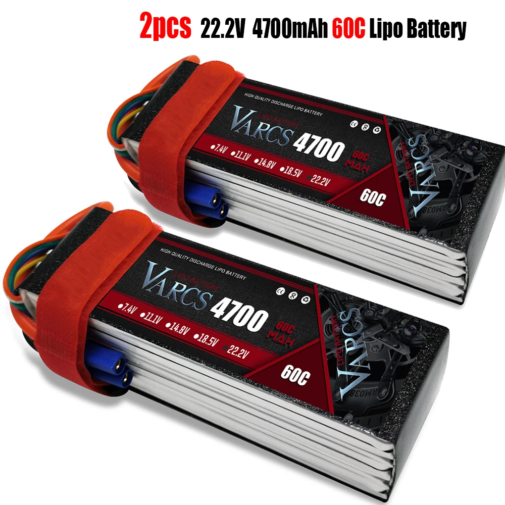 

2PCS VARCS Lipo Batteries 2S 7.4V 11.1V 14.8V 22.2V 4700mAh 60C/120C for RC Car Off-Road Buggy Truck Boats salash Drone Parts