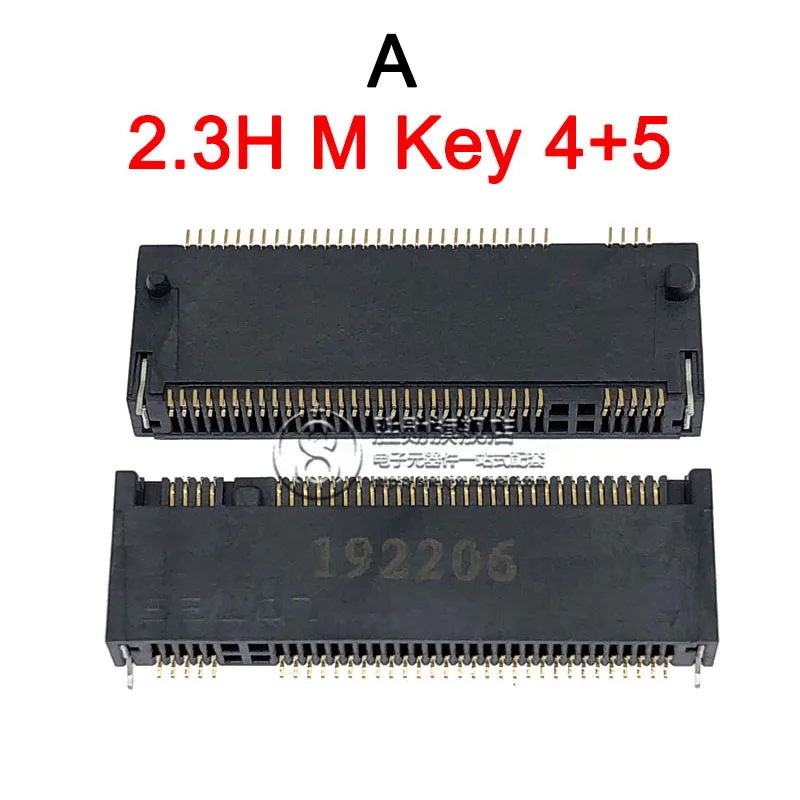 2pcs M.2 Connector 67P A E M KEY NGFF interface socket SSD socket H=3.2 / 4.2 / 4.8 / 6.7 / 8.5 M.2 SSD Slot NGFF Socket Hot New