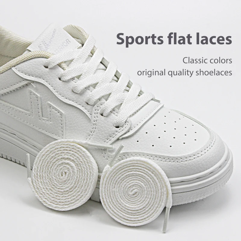 1Pair Classic Flat Woven Shoelaces Fashion Polyester Laces Casual Shoe Lace Solid Shoelace For White Sneakers 90cm 120cm 140cm