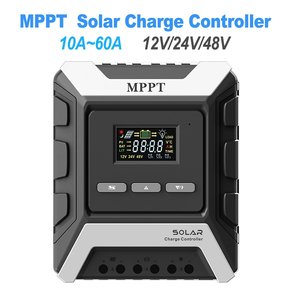 

MPPT 60A 50A 40A 30A 20A 10A PV Solar Charge Controller 12V 24V 48V Auto High Efficiency Battery LCD Solar Regulator Dual USB