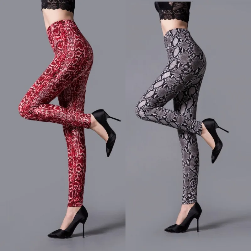 Leggings Sexy a vita alta Leggings con stampa serpente Leggings Fitness donna Skinny Active Wear pantaloni Push Up Leggings allenamento