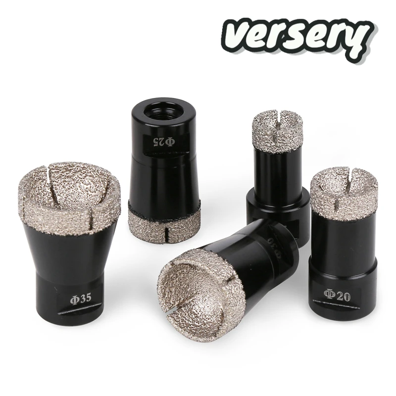 Versery 15/20/25/30/35mm M14 Thread Vacuum Brazed Diamond Ball Press Drill Bit Bead Milling For Marble Stone Granite Tile