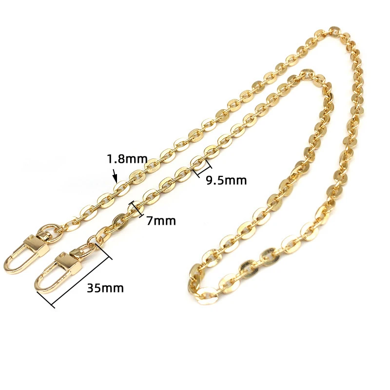 40cm/60cm/80cm/120cm Meatl Bag Chain Gold Silver Chain for Bags Metal Fashion Trimming Chain Bag Accessories Shoulder Bag Strap