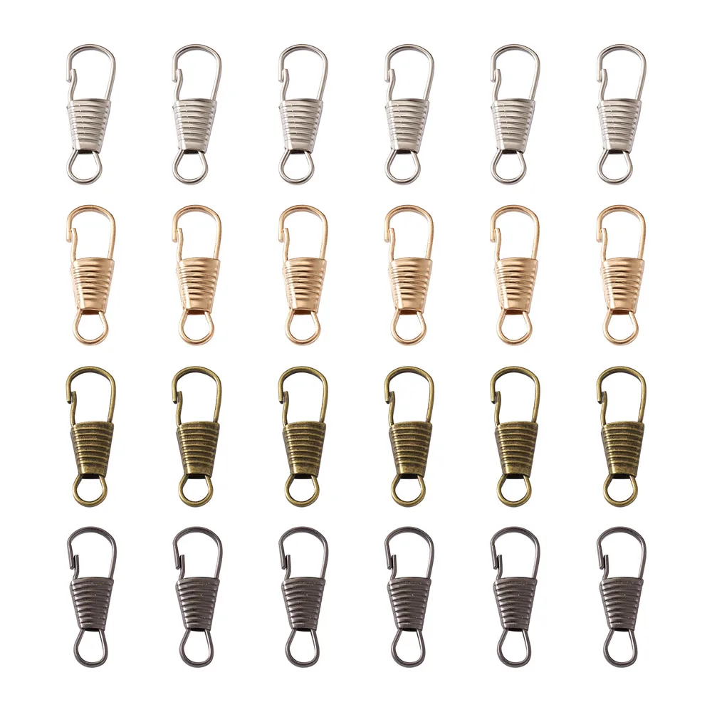 100pcs Iron Keychain Clasps Lanyard Spring Clasp Hooks Snap Clips Hooks Strap 25x9mm for Keyrings Purse Jewelry Crafts Making