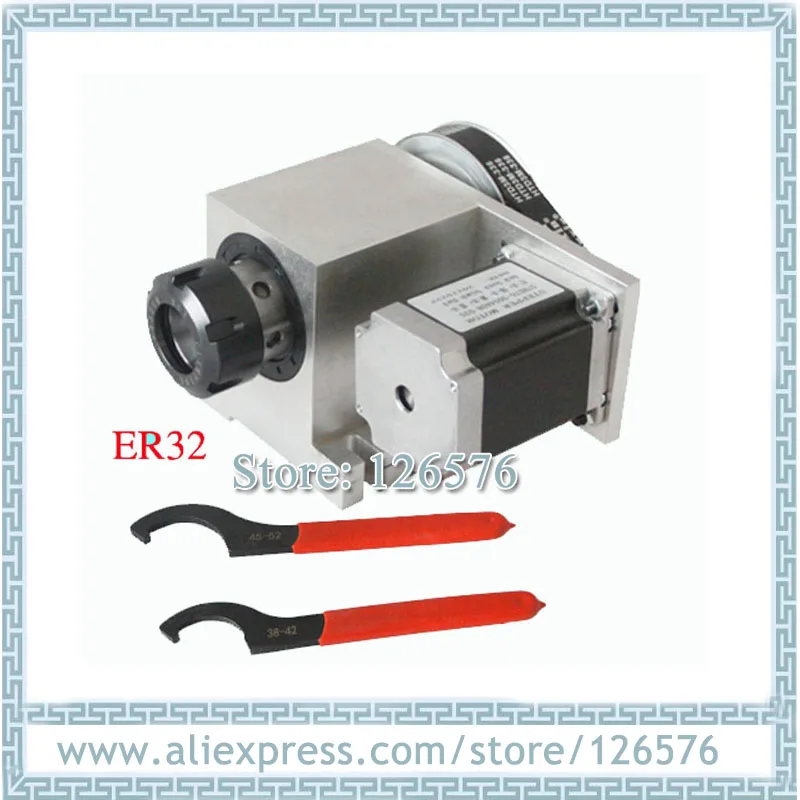 cnc rotary axis Hollow Shaft with ER32 Collet CNC 4th Axis A Axis ratio 6:1