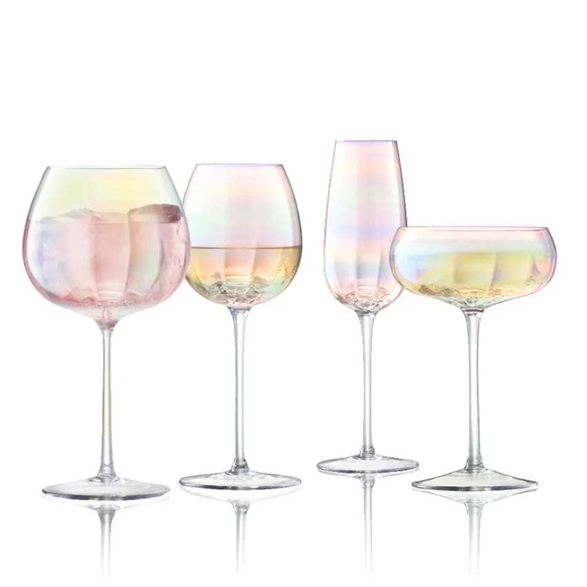 

Lead Free Handmade Rainbow Goblet, Creative Cocktail Glasses, Wine Glass, Champagne Glasses, Luxury Wedding Glasses