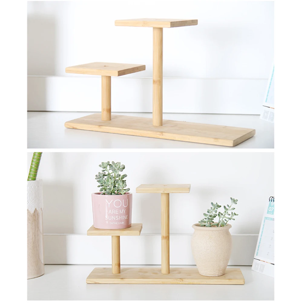 Bamboo Plant Flower Shelf Stand Flower Pot Rack Holder Garden Living Room Table Planter Display Stand Home Decor Indoor Outdoor