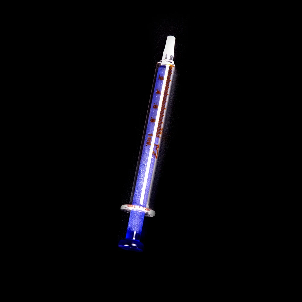 Jarum Suntik Kaliber: 4Mm Kapasitas: 1ML Biru Kaca Syringe Injector Gelas Laboratorium Sampler