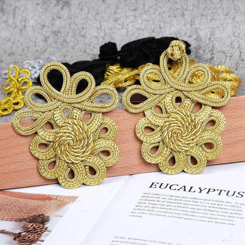 New Fashion Handmade Gold Silk Gold Black Buttons DIY High Quality Coat Dress Suit Decoration Buttons