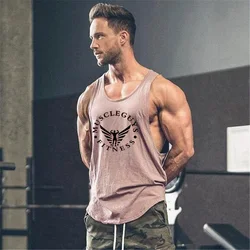 Muscleguys Brand clothing Bodybuilding Shirt Fitness Men Tank Top workout Vest Stringer tanktop Cotton sportswear Undershirt