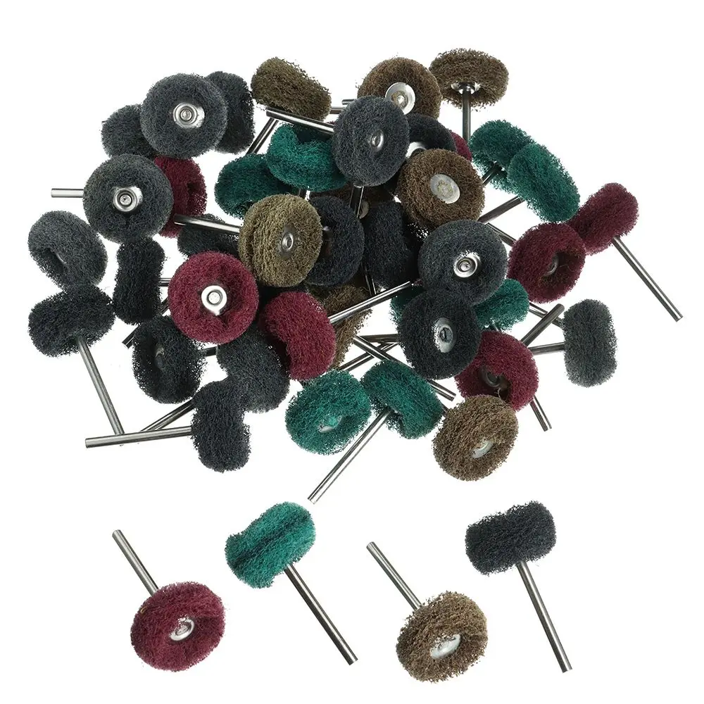 10pcs/pack Mini Drill Abrasive Brush Nylon Buffing Polishing Wheel with 3mm Shank for Dremel Rotary Tool Accessories Set