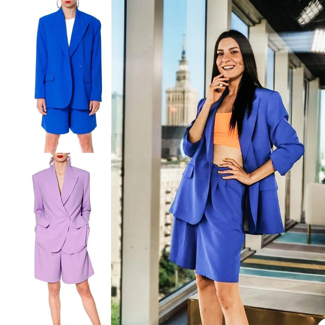 Abiti da donna allentati alla moda risvolto con visiera Blazer su misura di alta qualità Office Lady Streetwear Party giacca Casual quotidiana 2 pezzi