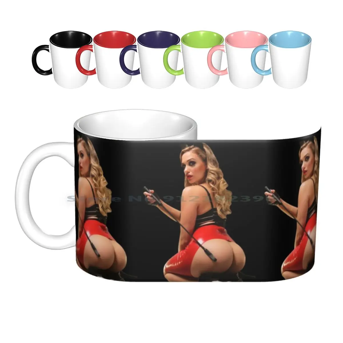 Mia Malkova Hot Blonde Bunny In Red Latex Ceramic Mugs Coffee Cups Milk Tea Mug Hot Milf Hot Blond Blondes Mia Malkova Mia