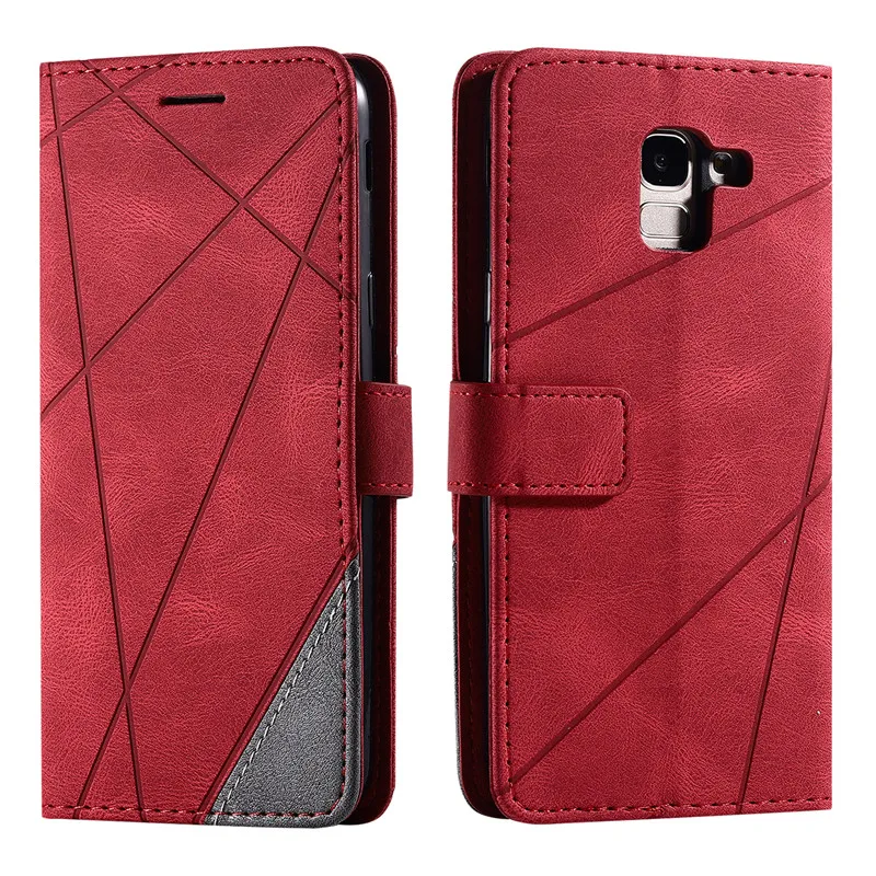 Leather Case on For Coque Samsung Galaxy J6 2018 Case Flip Cover na for Fundas Samsung J6 2018 Phone Cases Galaxy J8 2018 Etui