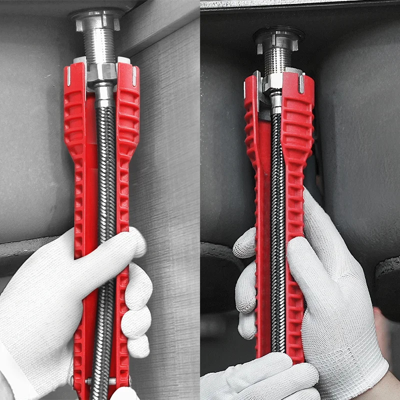8 In 1 Kraan En Wastafel Installer Multifunctionele Wrench Tool Voor Keuken Badkamer Waterleiding Extra Lange Ontwerp Wrench gereedschap