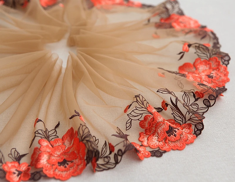 2Yards/Lot High Quality Lace Trim Embroidery Lace Fabric Mesh Lace Ribbon Tulle Guipure Cord Lace Sewing DIY Doll Cloth