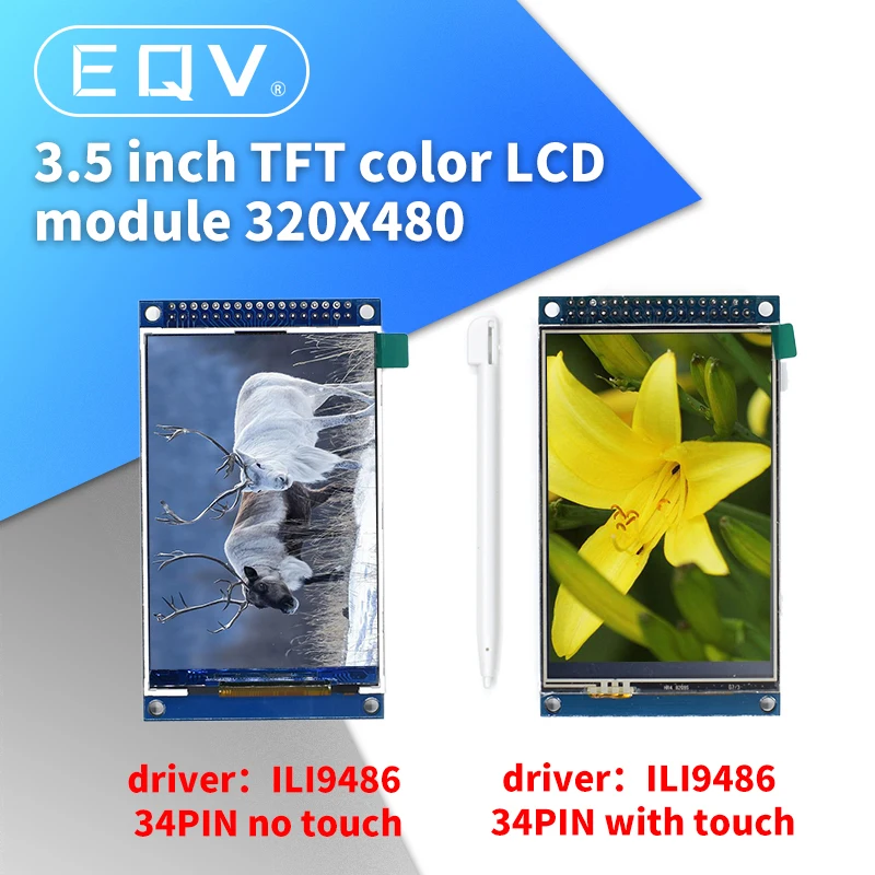 

3.5 inch TFT color LCD module 320X480 320*480 Ultra HD support STM32 C51 ili9486 16 bits parallel 34PIN with touch xpt2046